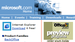 1998 Microsoft.com Screenshot